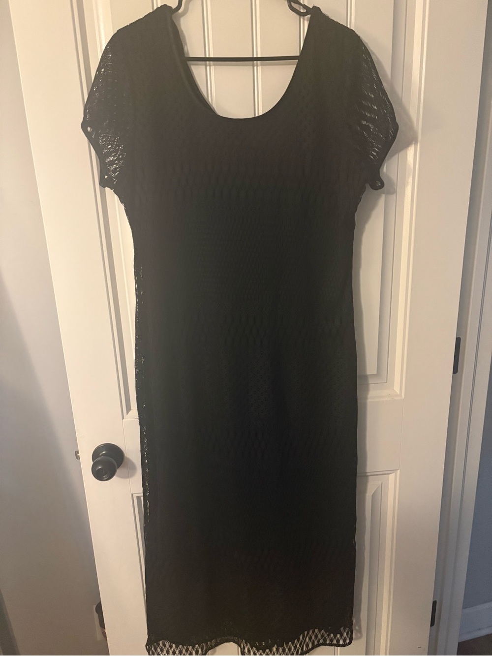 Elegant Black Lace Midi Dress